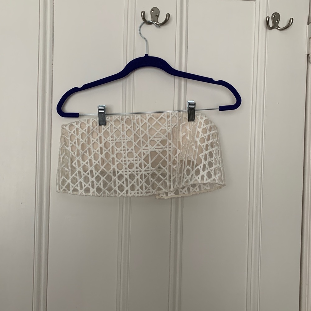 3.1 Phillip Lim Lattice Lined Silk Crop Top